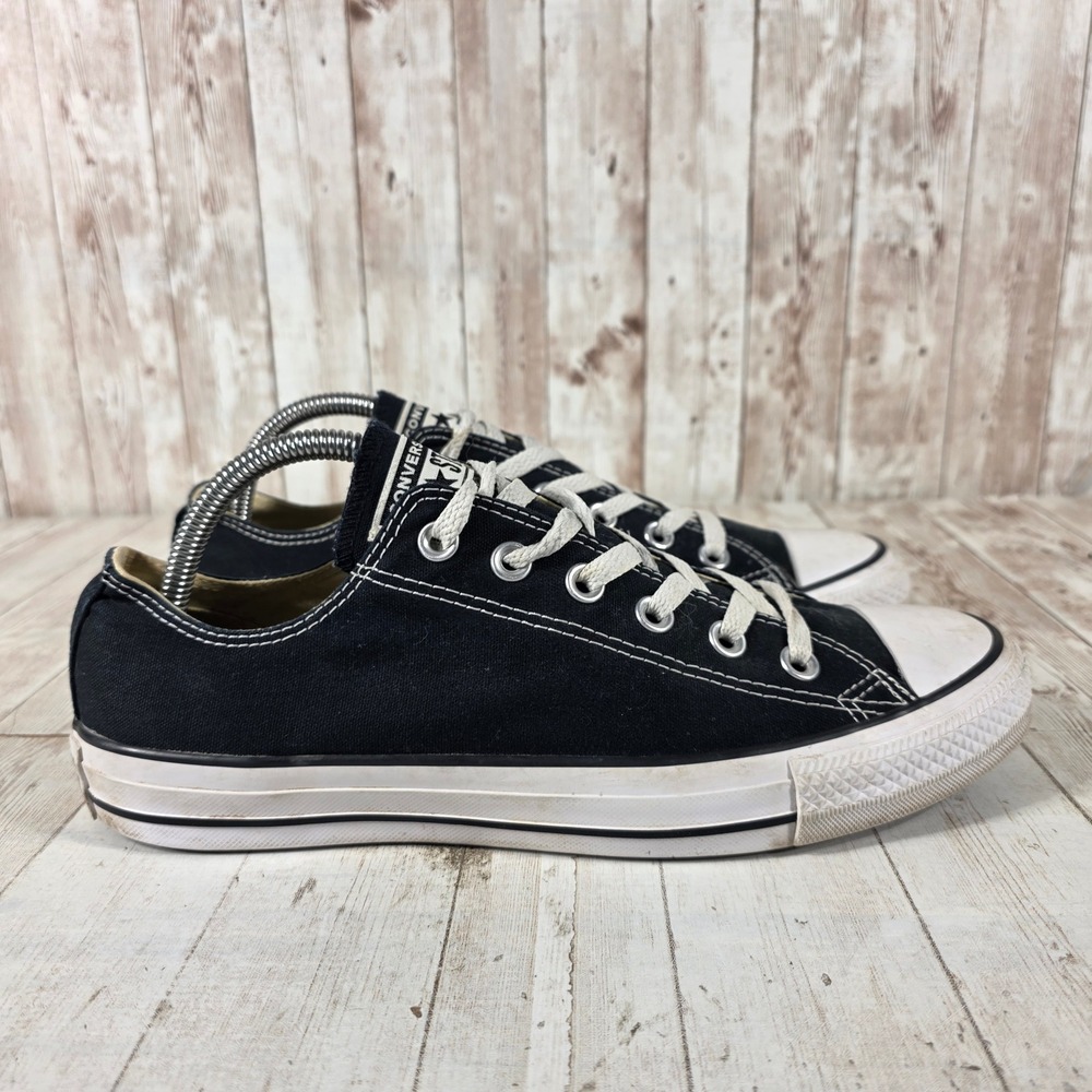 Converse Chuck Taylor All Star Low Top Black Canvas Sneakers M9166 Womens 10
